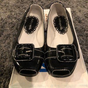 Girls Kid Express Black Patent Flats